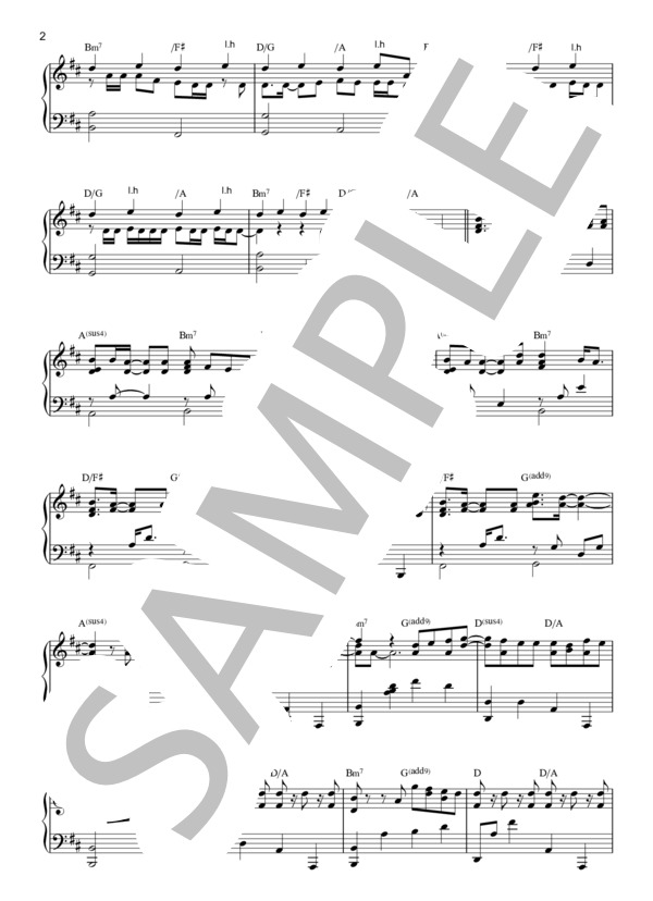 道 / 向井太一（アニメ「風が強く吹いている」第2クールEDテーマ)-楽譜【ピアノ】 (向井 太一) / ピアノソロ 中〜上級 - サンプル譜面 2/5