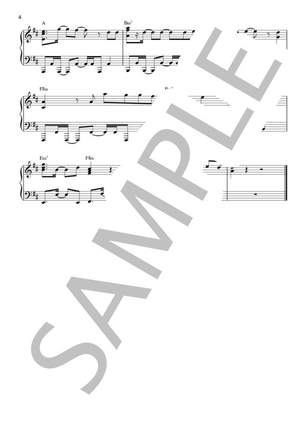 イコール / sumika(TVアニメ「MIX」OPテーマ・TVサイズ)-楽譜【ピアノ】- / ピアノソロ 中〜上級 - サンプル譜面 4/4