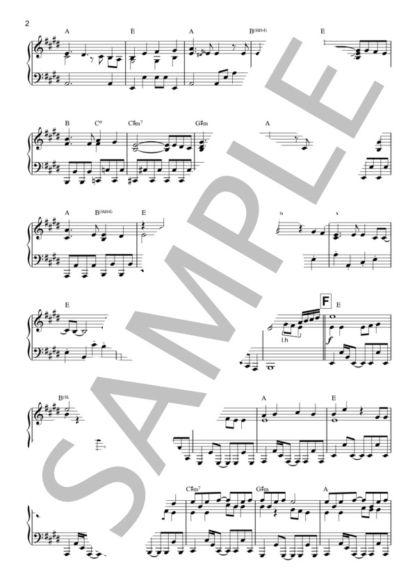 乙女どもよ。 / CHiCO with HoneyWorks(TVアニメ「荒ぶる季節の乙女どもよ。」オープニング主題歌)-楽譜【ピアノ】- / ピアノソロ 中〜上級 - サンプル譜面 2/5