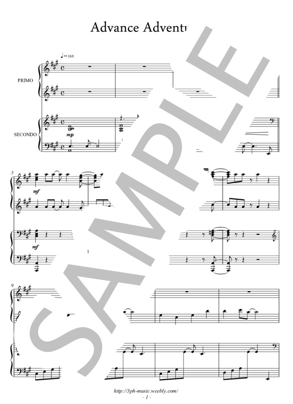 【ピアノ4手連弾】アドバンス・アドベンチャー（ポケモン） (たなか ひろかず) / ピアノ連弾 中〜上級 - サンプル譜面 5/5