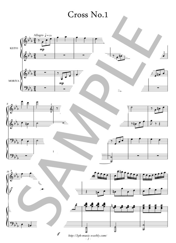 【ピアノ4手連弾】Cross 第1番 (斎藤 圭土) / ピアノ連弾 上級 - サンプル譜面 5/5