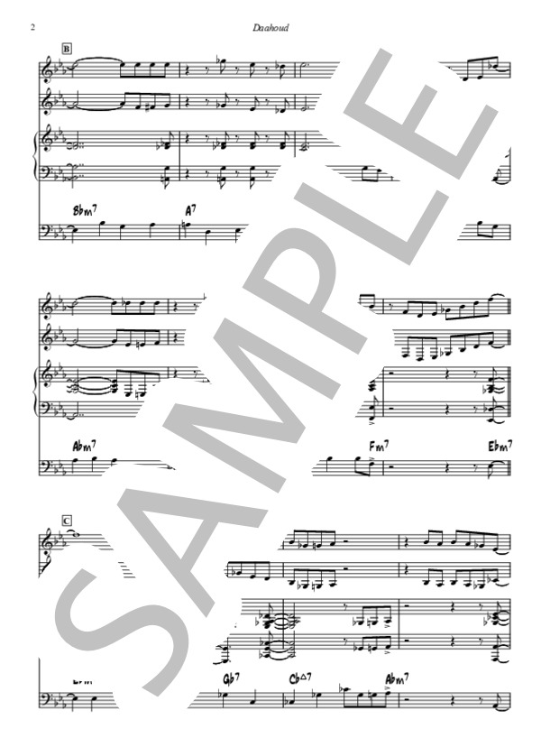 Daahoud - Clifford Brown & Max Roach (ジャズ・コンボ・バンド用スコア＆パート譜） (クリフォード・ブラウン) / バンドスコア 中〜上級 - サンプル譜面 2/5