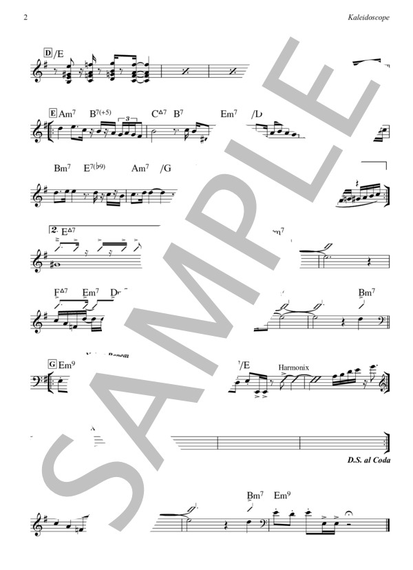 Kaleidoscope - The Players (バンド用リードシート、ソプラノサックス・パート譜付き） / 中〜上級 - サンプル譜面 2/4
