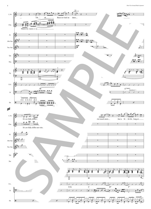 Don't Get Around Much Anymore - Chicago (バンドスコア完全コピー譜・パート譜付き） (シカゴ) / 全て 中〜上級 - サンプル譜面 4/5