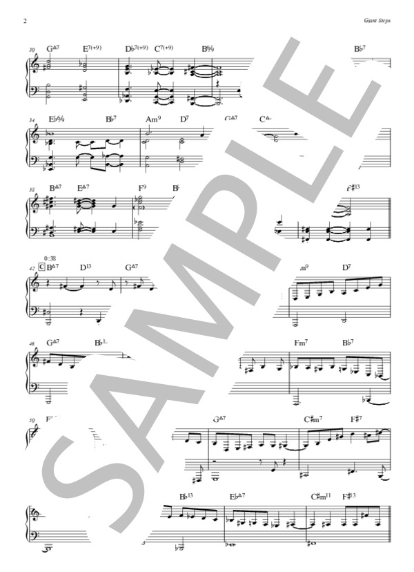 Giant Steps - Christian Jacob (ピアノソロ完全コピー譜） (クリスチャン・ジェイコブ) / 中〜上級 - サンプル譜面 2/5