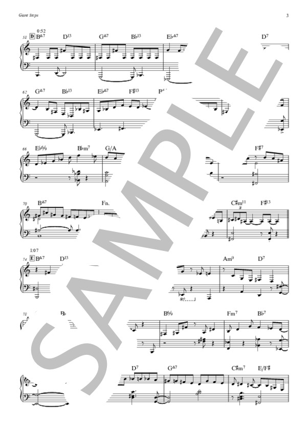 Giant Steps - Christian Jacob (ピアノソロ完全コピー譜） (クリスチャン・ジェイコブ) / 中〜上級 - サンプル譜面 3/5