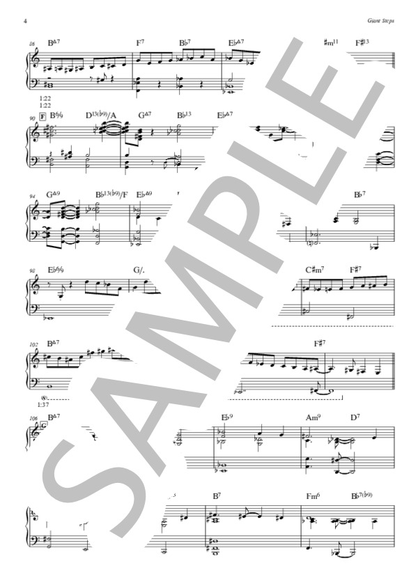 Giant Steps - Christian Jacob (ピアノソロ完全コピー譜） (クリスチャン・ジェイコブ) / 中〜上級 - サンプル譜面 4/5