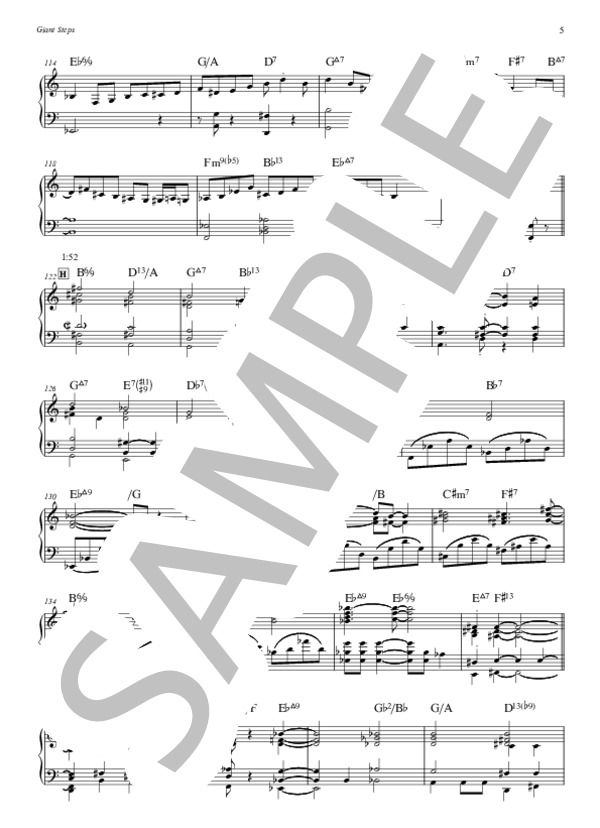 Giant Steps - Christian Jacob (ピアノソロ完全コピー譜） (クリスチャン・ジェイコブ) / 中〜上級 - サンプル譜面 5/5