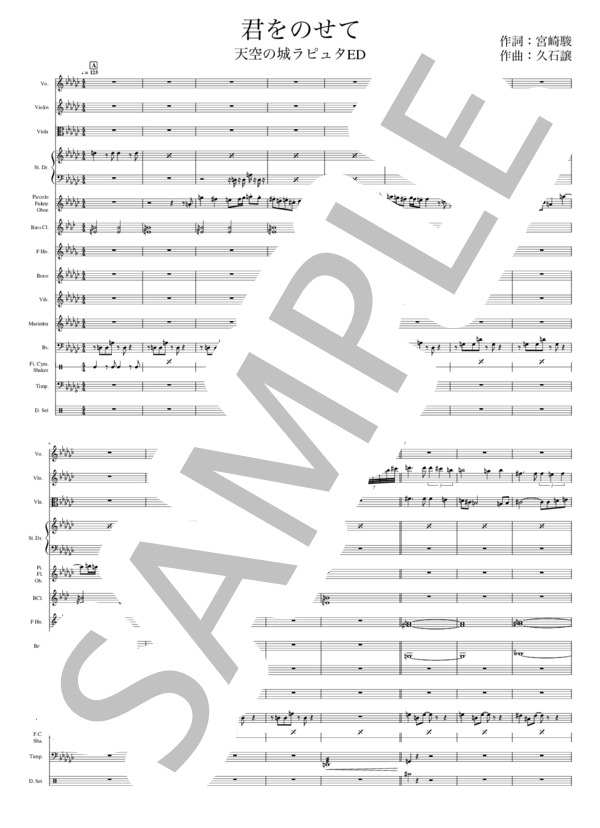 楽譜 君をのせて 天空の城ラピュタ Ed 井上あずみ バンドスコア 井上 あずみ バンドスコア 初級 Piascore 楽譜ストア
