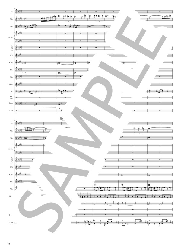 君をのせて (英語詞) - 久石譲【バンドスコア】 (麻衣) / 初級 - サンプル譜面 2/5