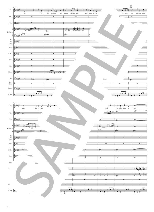 君をのせて (英語詞) - 久石譲【バンドスコア】 (麻衣) / 初級 - サンプル譜面 4/5