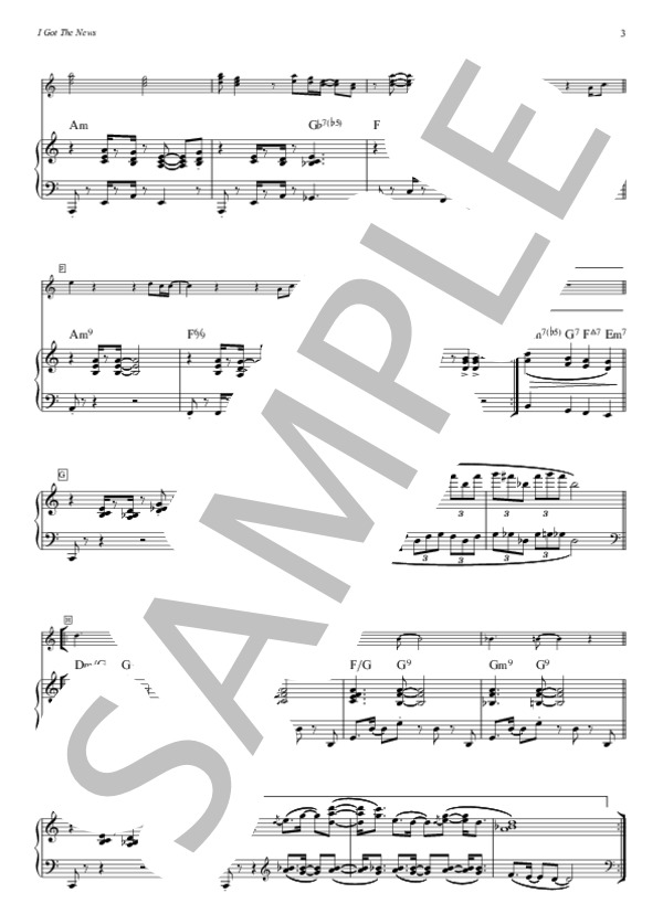 I Got The News - Steely Dan (ピアノパート完全コピー譜） (スティーリー・ダン) / ピアノソロ 中〜上級 - サンプル譜面 3/4