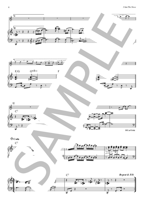 I Got The News - Steely Dan (ピアノパート完全コピー譜） (スティーリー・ダン) / ピアノソロ 中〜上級 - サンプル譜面 4/4