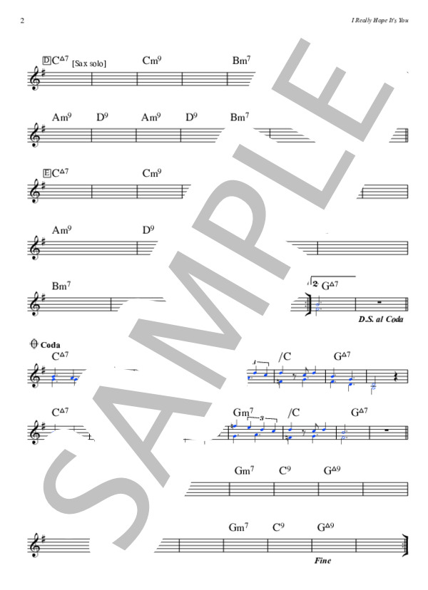 I Really Hope It's You - Michael Franks (ボーカル・メロディー譜、歌詞カード付き） (マイケル・フランクス) / 中級 - サンプル譜面 2/3