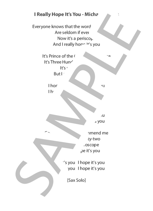 I Really Hope It's You - Michael Franks (ボーカル・メロディー譜、歌詞カード付き） (マイケル・フランクス) / 中級 - サンプル譜面 3/3