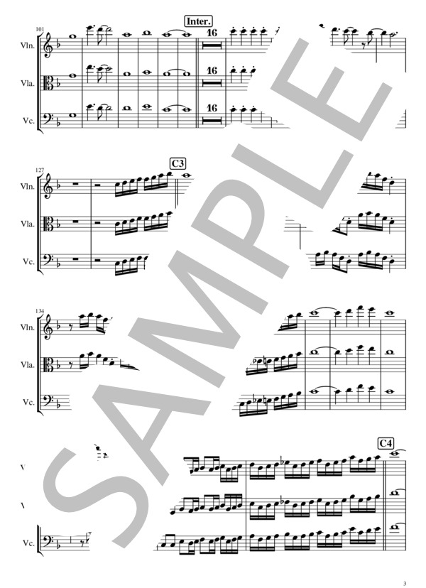 Link (鋼の錬金術師 シャンバラを征く者OP) - L'Arc～en～Ciel【ストリングス パート譜】 (L'Arc〜en〜Ciel) / ヴァイオリン 初級 - サンプル譜面 3/5