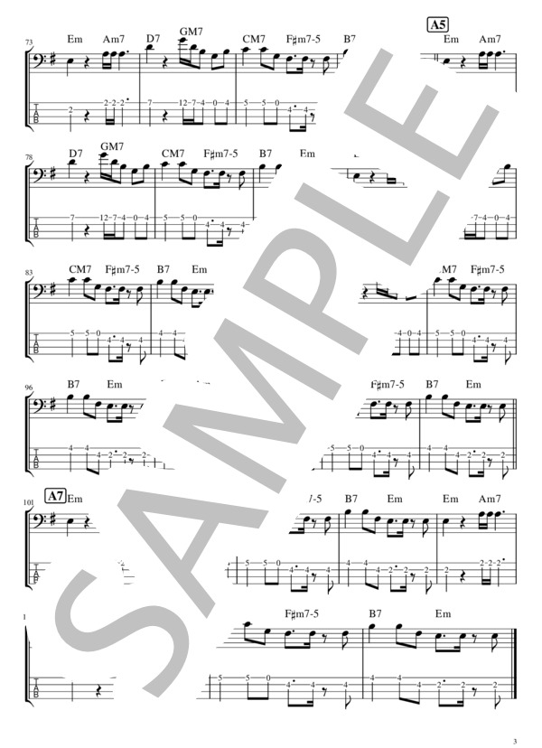 Can You Keep A Secret?(HERO 主題歌) - 宇多田ヒカル【ベース TAB譜付き】 (宇多田 ヒカル) / エレキベース 入門 - サンプル譜面 3/3