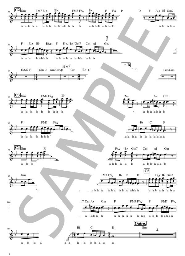 ELM(Cowboy Bebop) - 菅野よう子【メロディー譜】 (菅野 よう子) / 初級 - サンプル譜面 2/2