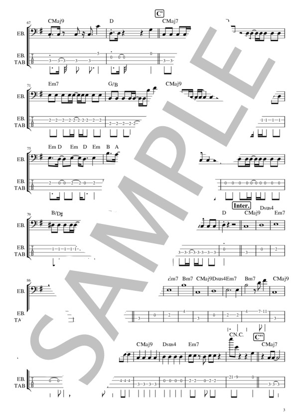 紅蓮華 (鬼滅の刃 OP) - Eベース (草野 華余子) / エレキベース 中級 - サンプル譜面 3/4