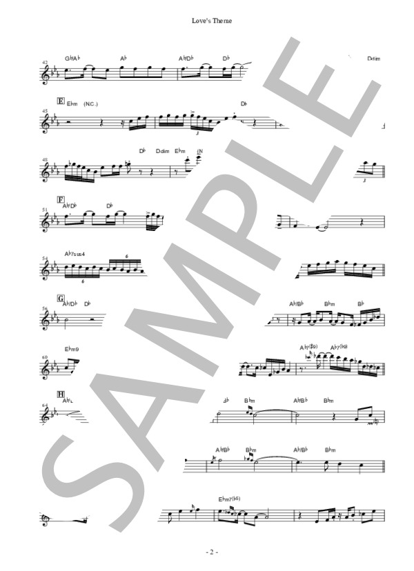 『Love's Theme(愛のテーマ) / Barry White』(Kim Waters)ソプラノサックス メロディー譜 / 中級 - サンプル譜面 5/5