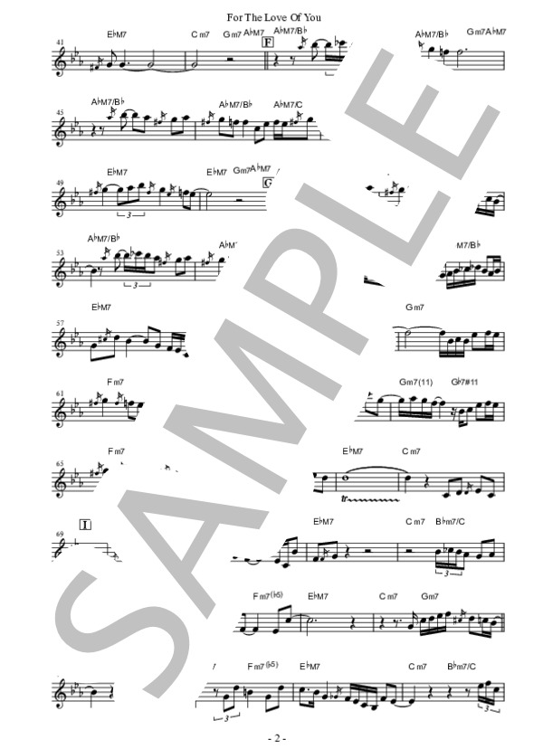 『For The Love Of You / The Isley Brothers』(Kim Waters)ソプラノサックス メロディー譜 / 中級 - サンプル譜面 5/5