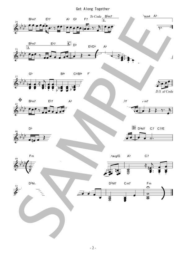 『Get Along Together -愛を贈りたいから- / 山根康広』アルトサックスメロディー譜 (イルカ) / 初〜中級 - サンプル譜面 4/4