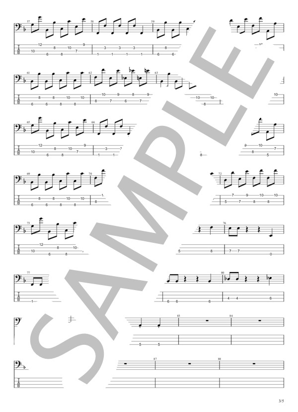 メランコリック (junky feet.鏡音リン) / エレキベース 中級 - サンプル譜面 3/5