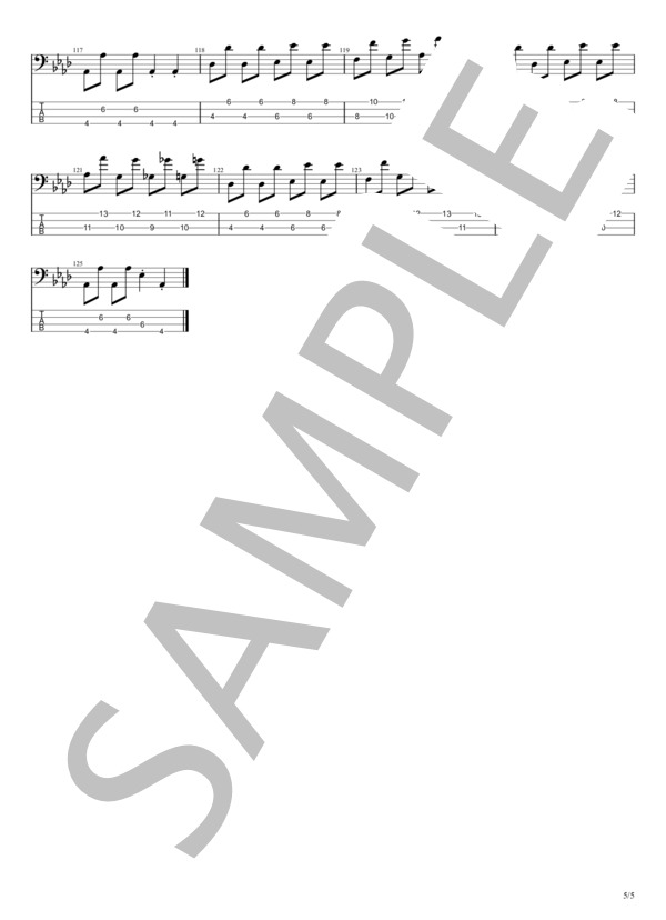 メランコリック (junky feet.鏡音リン) / エレキベース 中級 - サンプル譜面 5/5