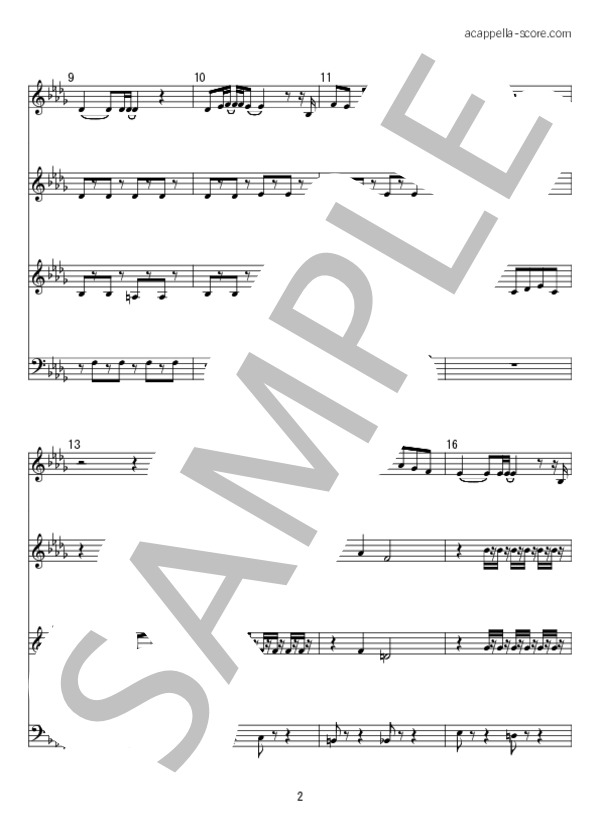 LOVE LOVE LOVE (DREAMS COME TRUE) / アカペラ 初〜中級 - サンプル譜面 2/5