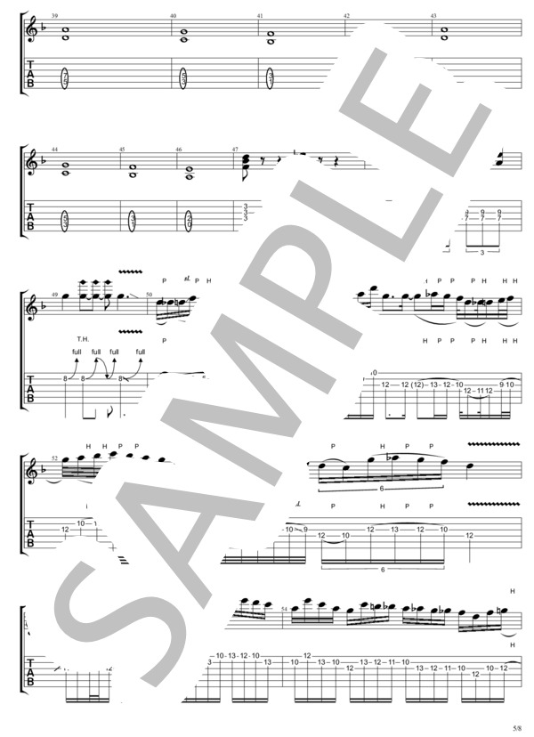 オレとオマエの新しい季節 (B'z) / ギターソロ 中〜上級 - サンプル譜面 5/5