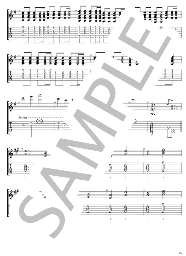 永遠の翼 (B'z) / ギターソロ 初〜中級 - サンプル譜面 3/5