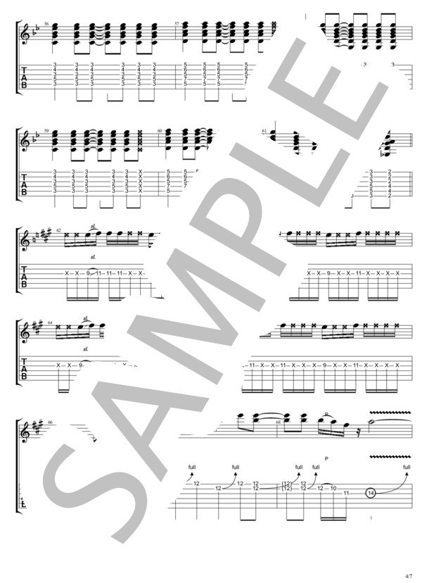 BUDDY (B'z) / ギターソロ 中級 - サンプル譜面 4/5