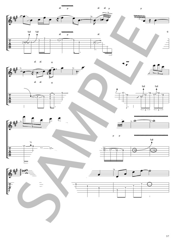 BUDDY (B'z) / ギターソロ 中級 - サンプル譜面 5/5