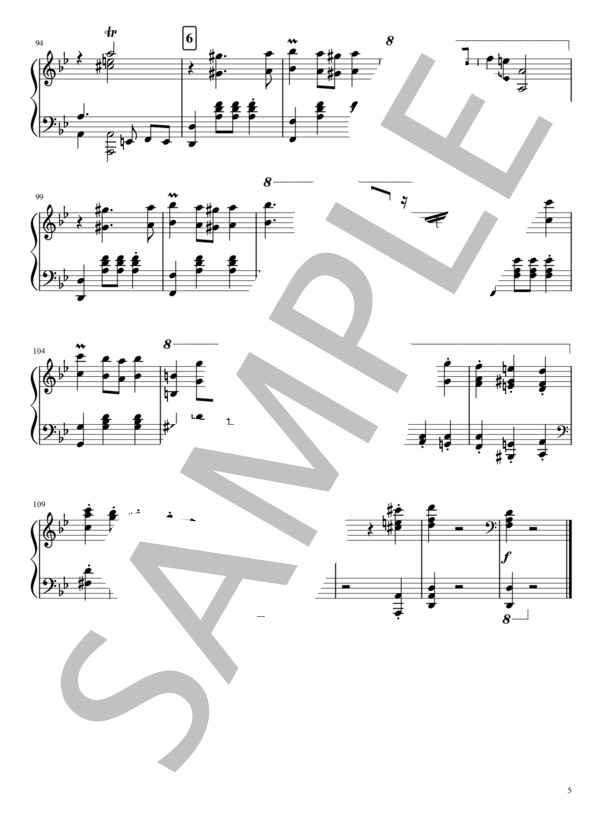 【ピアノソロ上級】明智五郎の館 / 美食探偵 明智五郎 オリジナル・サウンドトラックより (坂東 祐大) / 上級 - サンプル譜面 5/5