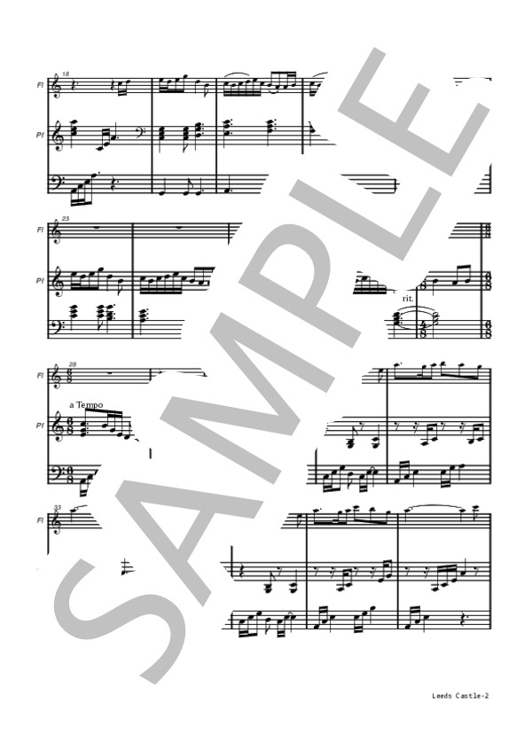 Leeds Castle～古城の夢～ (伊藤 麻子) / アンサンブルピアノ＋他楽器 初〜中級 - サンプル譜面 2/3
