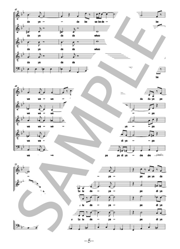 ルパン三世のテーマ '80 (大野 雄二) / アカペラ 上級 - サンプル譜面 5/5