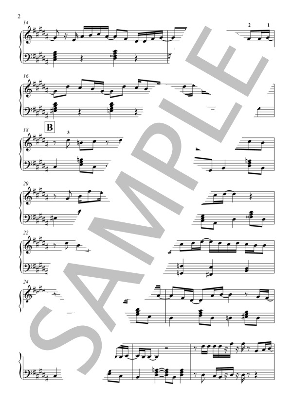 感電 1コーラスver. ピアノ (米津 玄師) / ピアノソロ 初〜中級 - サンプル譜面 2/3