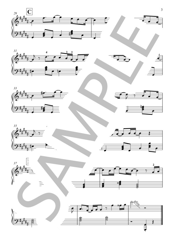 感電 1コーラスver. ピアノ (米津 玄師) / ピアノソロ 初〜中級 - サンプル譜面 3/3