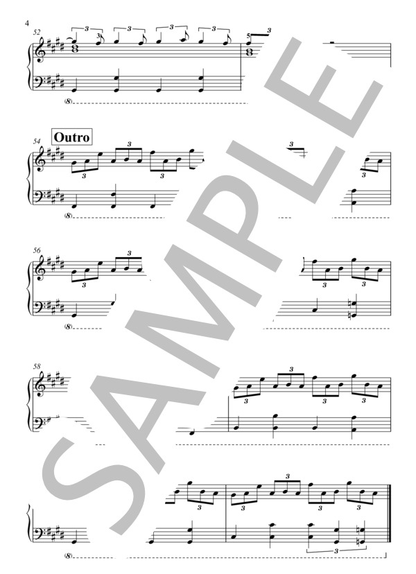 HELLO 1コーラスver. ピアノ（初級） (Official髭男dism) / ピアノソロ 初〜中級 - サンプル譜面 4/4