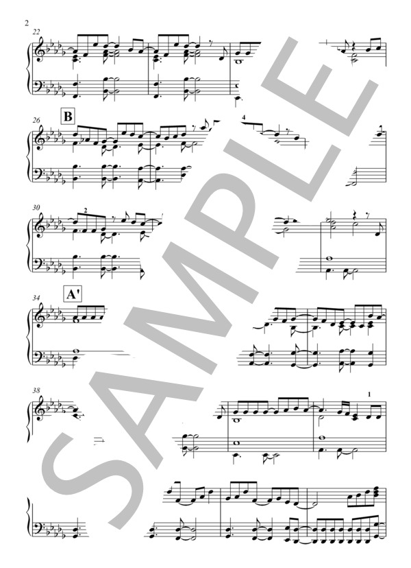 HANABI 1コーラスver. ピアノ (Mr.Children) / ピアノソロ 初〜中級 - サンプル譜面 2/3