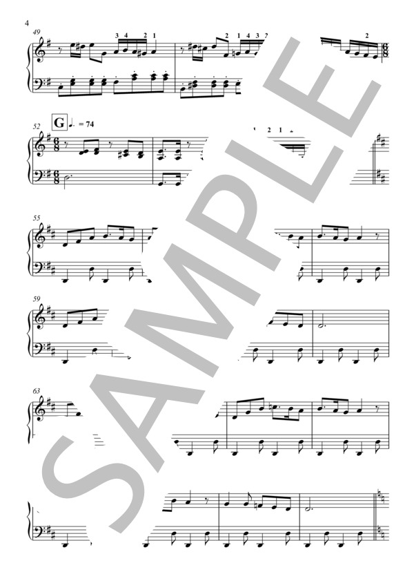 海の見える街 ピアノ（初級） (久石 譲) / ピアノソロ 初〜中級 - サンプル譜面 4/5