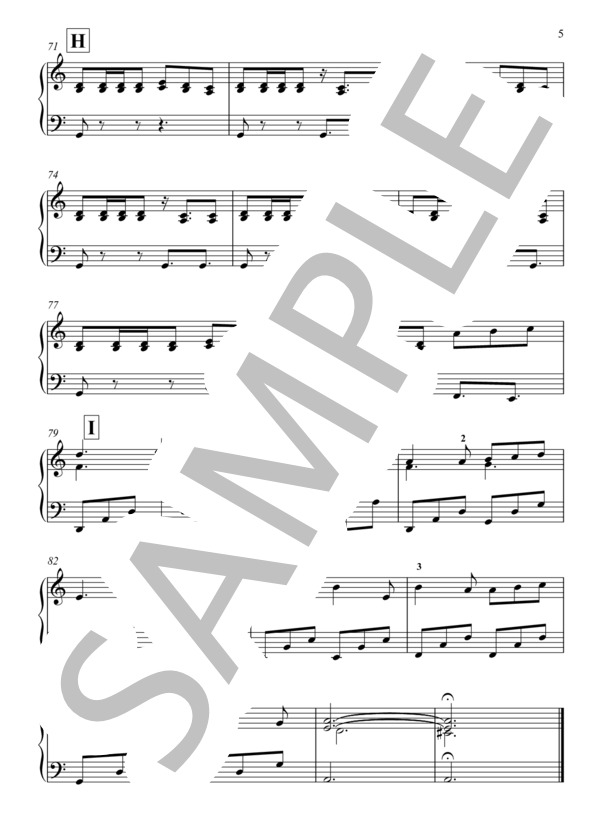 海の見える街 ピアノ（初級） (久石 譲) / ピアノソロ 初〜中級 - サンプル譜面 5/5