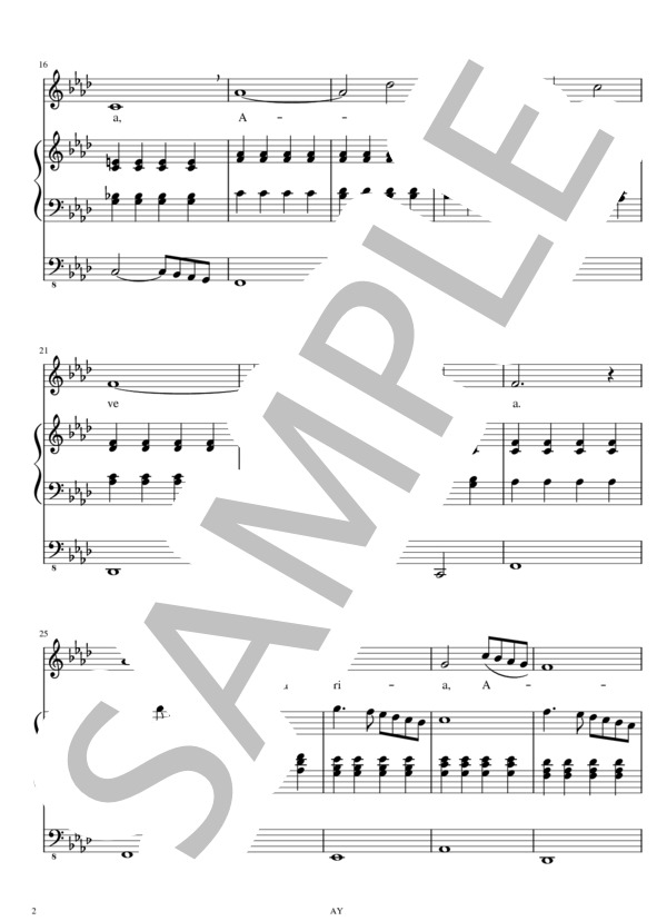 アヴェ・マリア  /  G.カッチーニ（トランペット & オルガン)Ave Maria  /  G.Caccini (for Trumpet & Organ) (CACCINI GIULIO ROMANO) / 初〜中級 - サンプル譜面 3/4