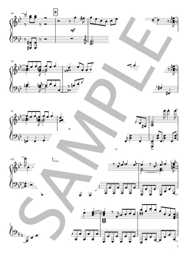 中級ピアノソロ「赤の同盟」東京事変 / 中級 - サンプル譜面 5/5