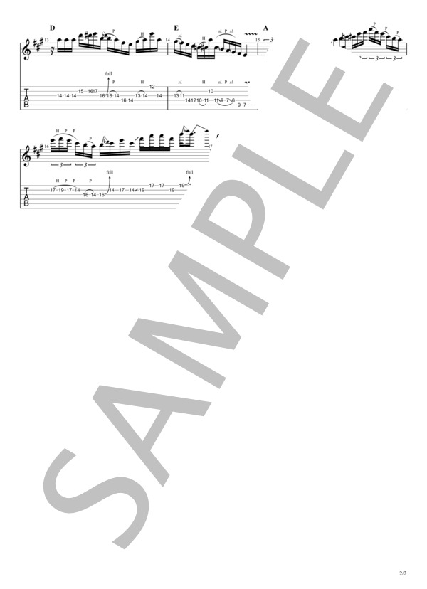 A major ciclic change solo (豊川 雄也) / エレキギター 中〜上級 - サンプル譜面 2/2