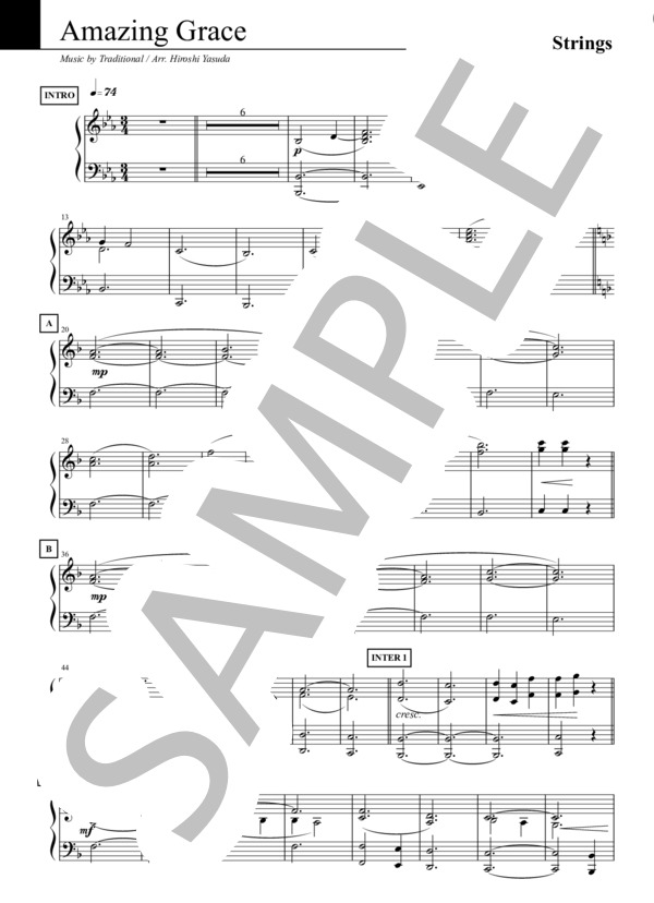 Amazing Grace (Keybood) (イギリス民謡) / その他 入門 - サンプル譜面 1/2
