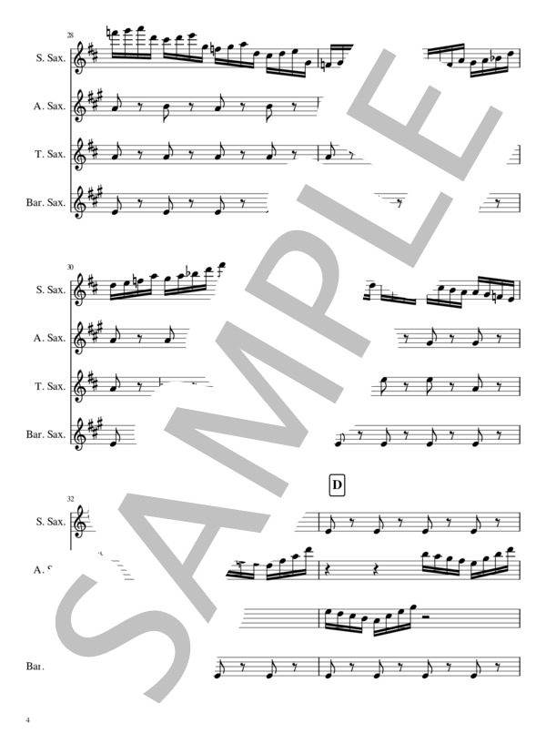 動物の謝肉祭より「フィナーレ」パート譜付き (シャルル・カミーユ・サン=サーンス) / アンサンブル木管 中〜上級 - サンプル譜面 4/5