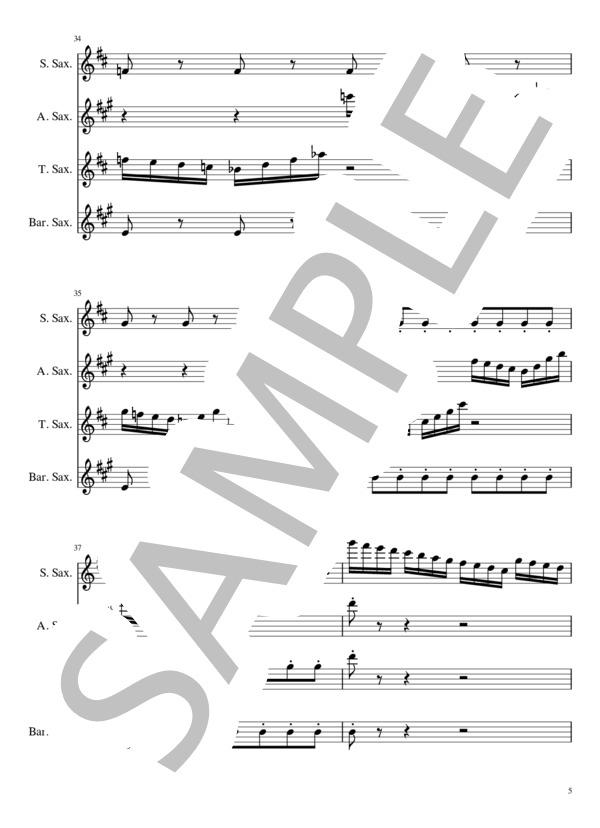 動物の謝肉祭より「フィナーレ」パート譜付き (シャルル・カミーユ・サン=サーンス) / アンサンブル木管 中〜上級 - サンプル譜面 5/5