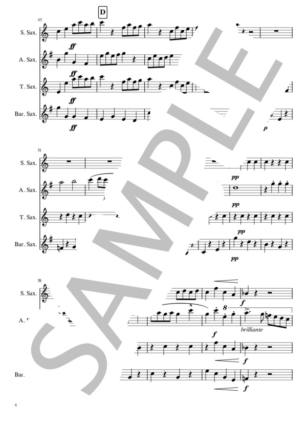 動物の謝肉祭より「化石」 (シャルル・カミーユ・サン=サーンス) / アンサンブル木管 中〜上級 - サンプル譜面 4/5