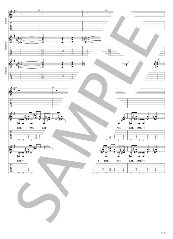 WEEK END (X) / エレキギター 中〜上級 - サンプル譜面 4/5